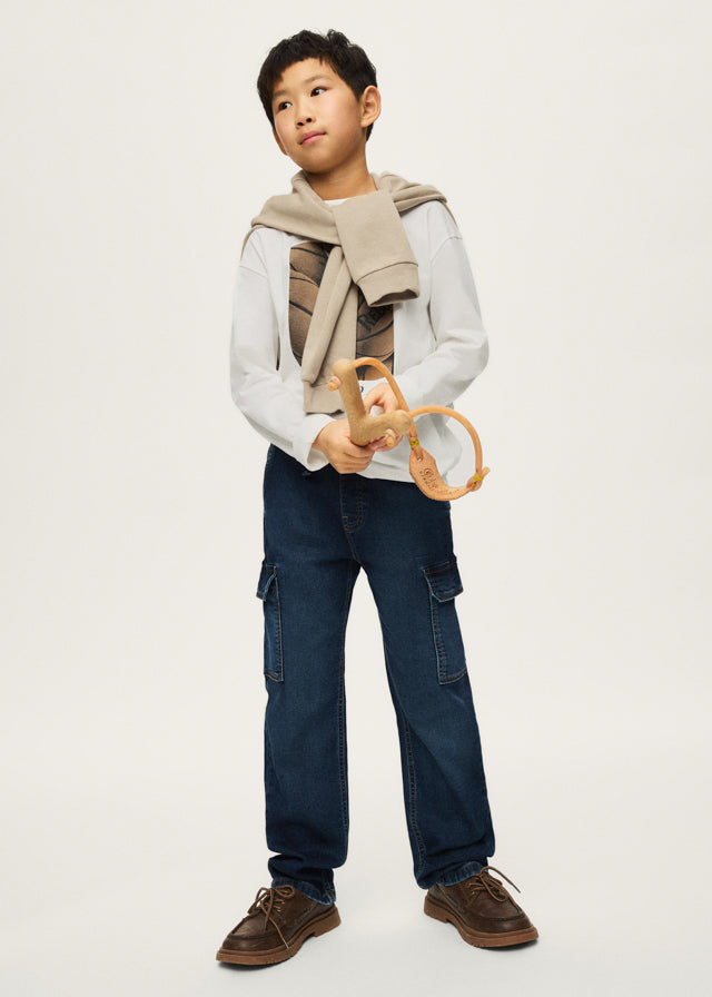 Pantalon soft denim jogger niño, Mayoral, modelo 7506, en color Oscuro