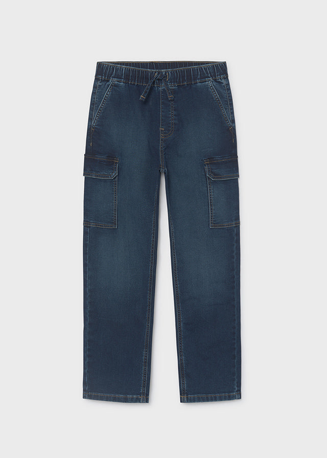 Pantalon soft denim jogger niño, Mayoral, modelo 7506, en color Oscuro