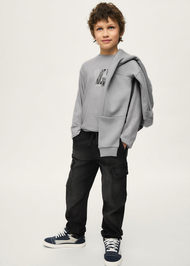 Pantalon soft denim jogger niño, Mayoral, modelo 7506, en color Negro