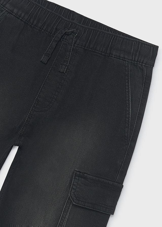Pantalon soft denim jogger niño, Mayoral, modelo 7506, en color Negro