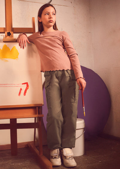 Pantalon sarga todo goma Mayoral para niña