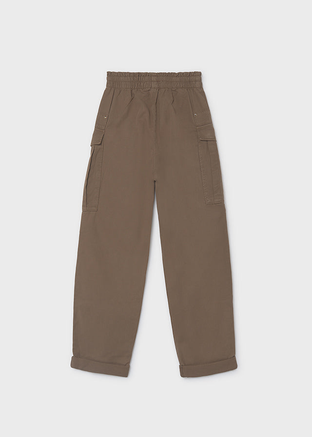 Pantalon sarga todo goma Mayoral para niña, modelo 7524, color Moka-028
