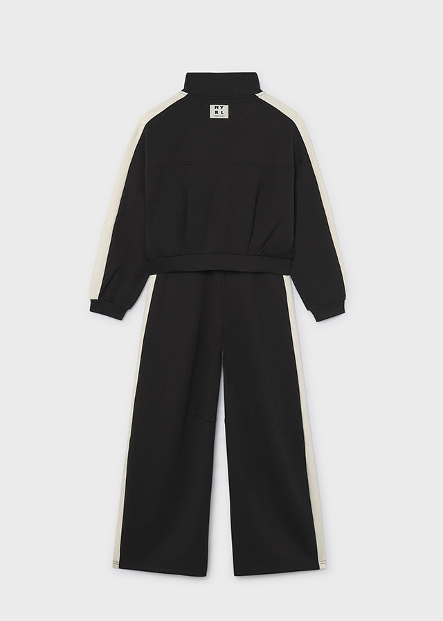 Chandal interlock bandas Mayoral para niña, modelo 7860, color Negro-038