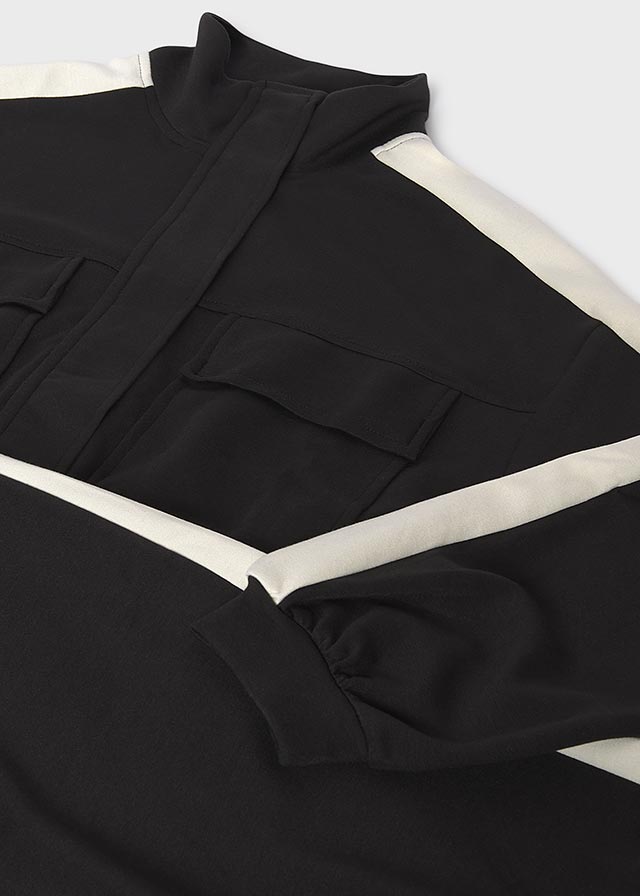 Chandal interlock bandas Mayoral para niña, modelo 7860, color Negro-038